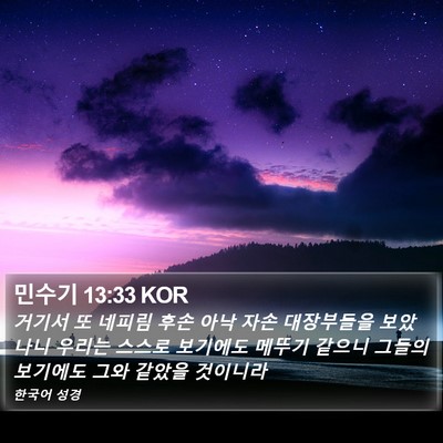 민수기 13:33 KOR Bible Verse Image