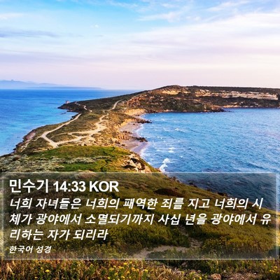 민수기 14:33 KOR Bible Verse Image