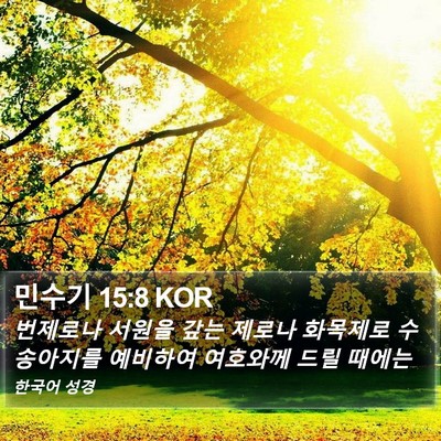 민수기 15:8 KOR Bible Verse Image