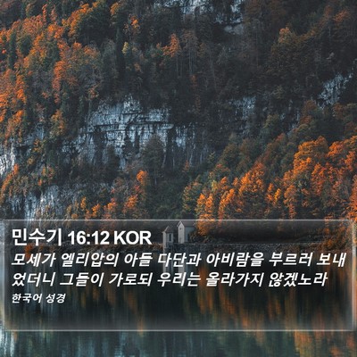 민수기 16:12 KOR Bible Verse Image