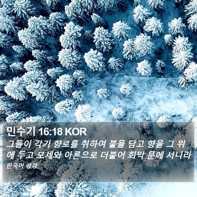 민수기 16:18 KOR Bible Verse Image