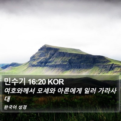 민수기 16:20 KOR Bible Verse Image