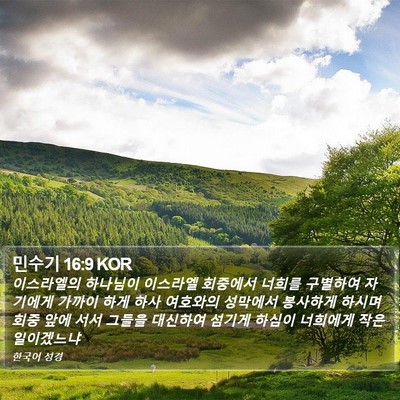 민수기 16:9 KOR Bible Verse Image