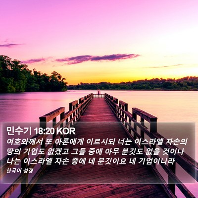 민수기 18:20 KOR Bible Verse Image
