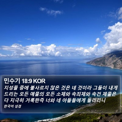 민수기 18:9 KOR Bible Verse Image