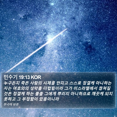 민수기 19:13 KOR Bible Verse Image