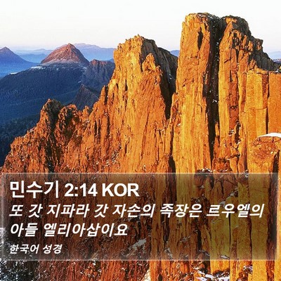 민수기 2:14 KOR Bible Verse Image