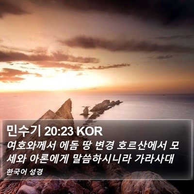 민수기 20:23 KOR Bible Verse Image