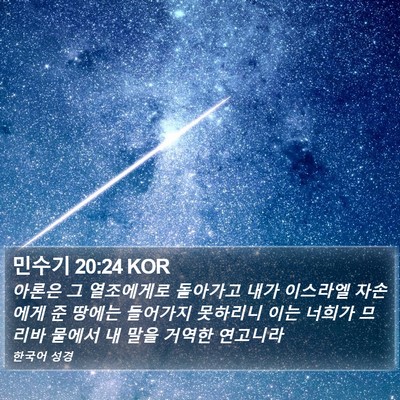 민수기 20:24 KOR Bible Verse Image