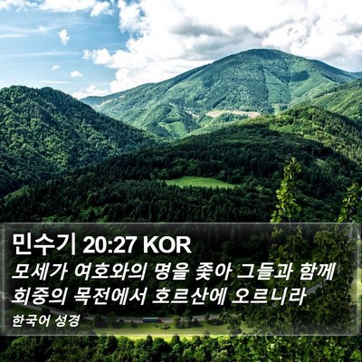 민수기 20:27 KOR Bible Verse Image
