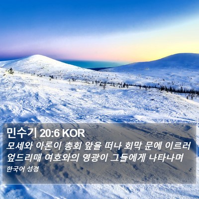 민수기 20:6 KOR Bible Verse Image