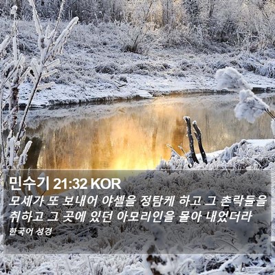 민수기 21:32 KOR Bible Verse Image