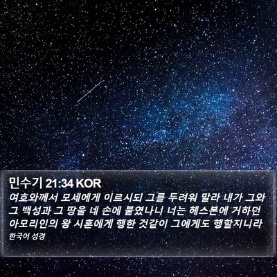 민수기 21:34 KOR Bible Verse Image