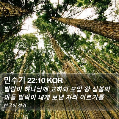 민수기 22:10 KOR Bible Verse Image
