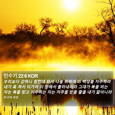 민수기 22:6 KOR Bible Verse Image