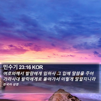 민수기 23:16 KOR Bible Verse Image
