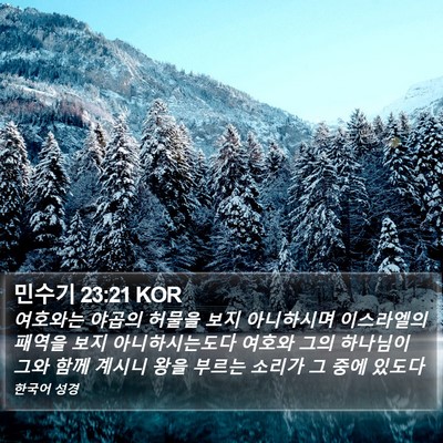 민수기 23:21 KOR Bible Verse Image