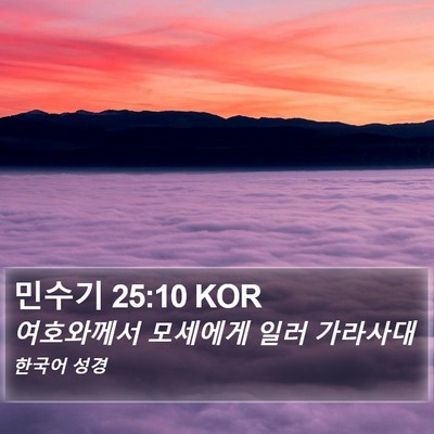 민수기 25:10 KOR Bible Verse Image