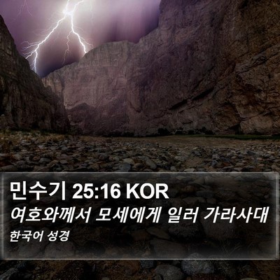 민수기 25:16 KOR Bible Verse Image