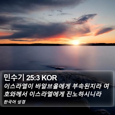 민수기 25:3 KOR Bible Verse Image