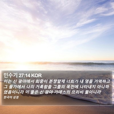 민수기 27:14 KOR Bible Verse Image