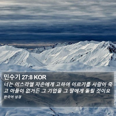 민수기 27:8 KOR Bible Verse Image