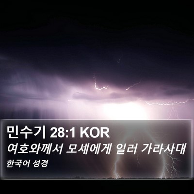 민수기 28:1 KOR Bible Verse Image