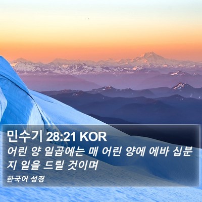 민수기 28:21 KOR Bible Verse Image