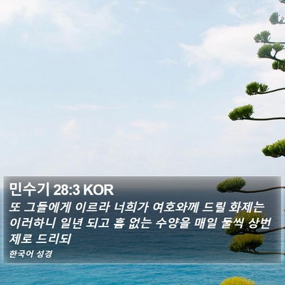 민수기 28:3 KOR Bible Verse Image