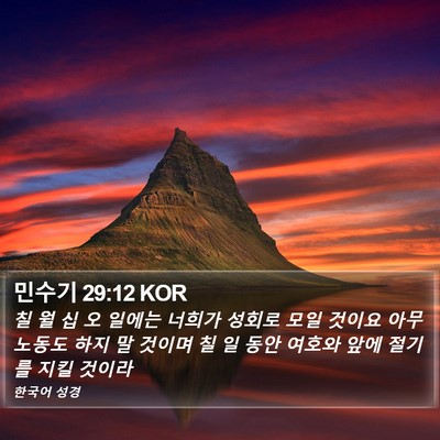 민수기 29:12 KOR Bible Verse Image