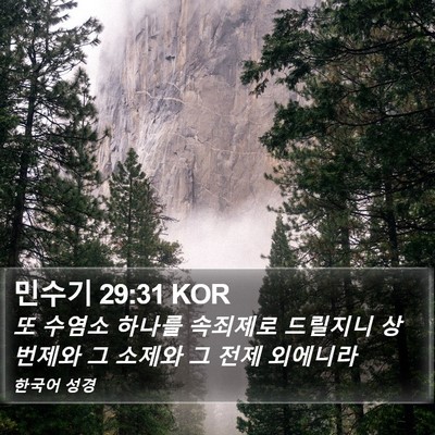 민수기 29:31 KOR Bible Verse Image