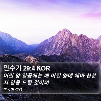 민수기 29:4 KOR Bible Verse Image