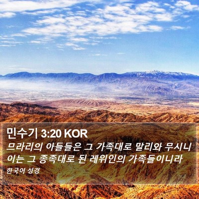 민수기 3:20 KOR Bible Verse Image