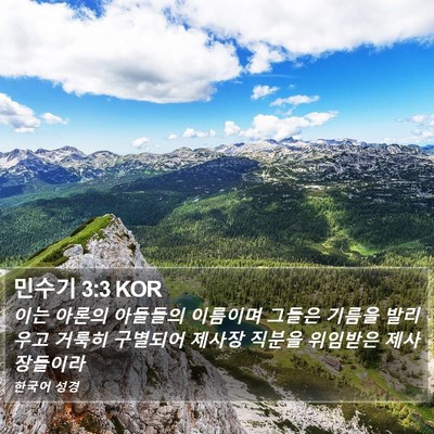 민수기 3:3 KOR Bible Verse Image