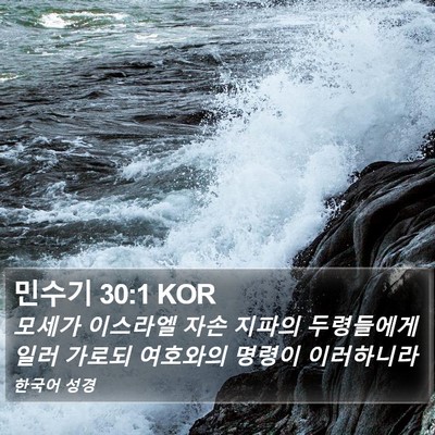 민수기 30:1 KOR Bible Verse Image