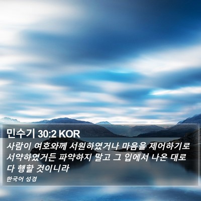 민수기 30:2 KOR Bible Verse Image