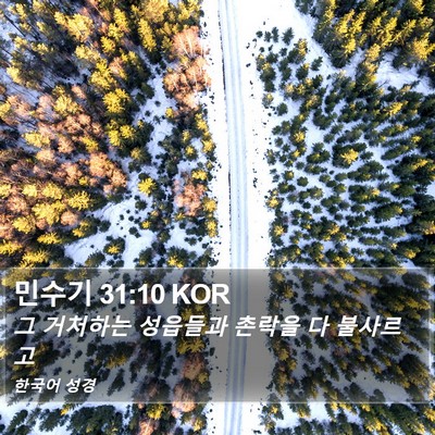 민수기 31:10 KOR Bible Verse Image