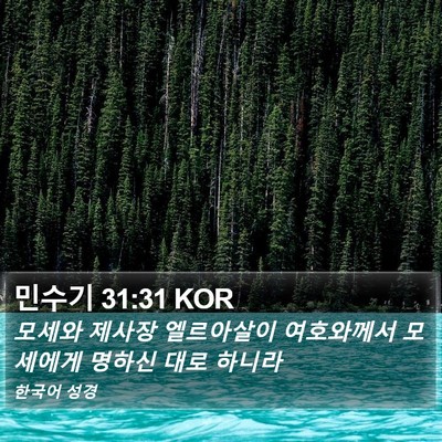 민수기 31:31 KOR Bible Verse Image