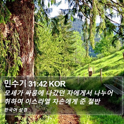 민수기 31:42 KOR Bible Verse Image