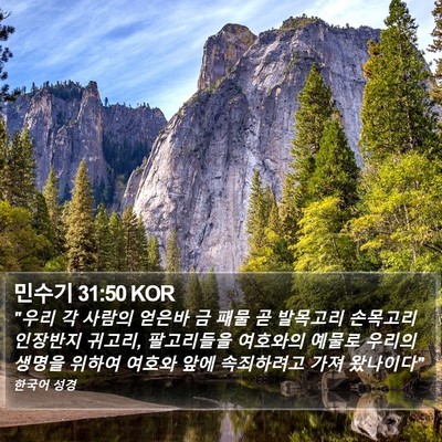 민수기 31:50 KOR Bible Verse Image