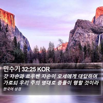 민수기 32:25 KOR Bible Verse Image