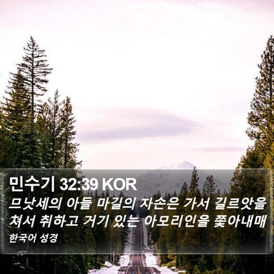 민수기 32:39 KOR Bible Verse Image