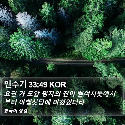 민수기 33:49 KOR Bible Verse Image