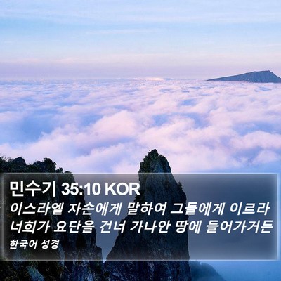 민수기 35:10 KOR Bible Verse Image