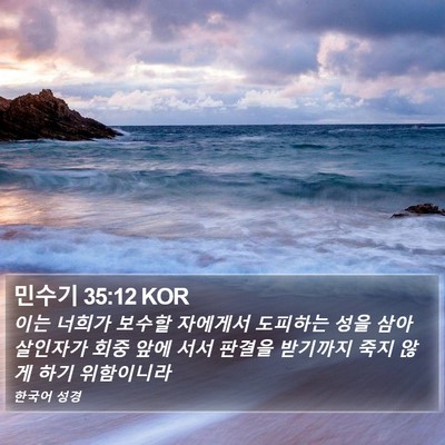 민수기 35:12 KOR Bible Verse Image