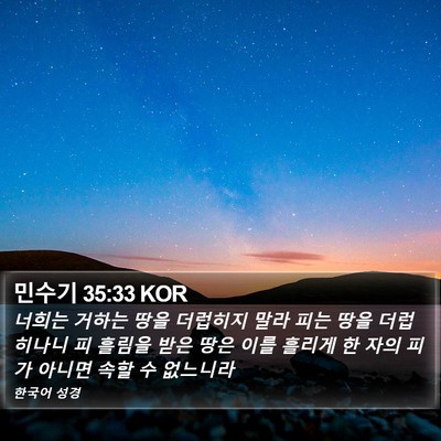 민수기 35:33 KOR Bible Verse Image