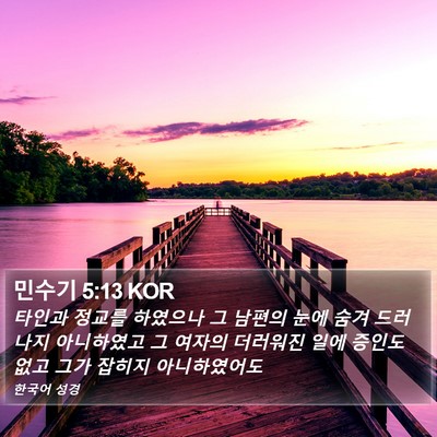 민수기 5:13 KOR Bible Verse Image