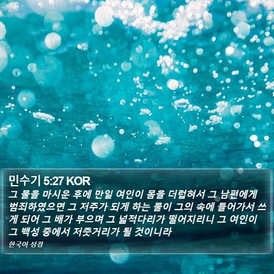 민수기 5:27 KOR Bible Verse Image