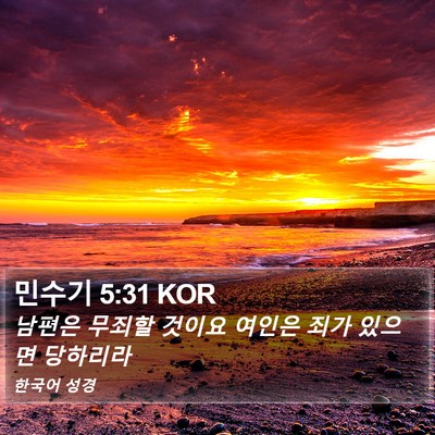 민수기 5:31 KOR Bible Verse Image