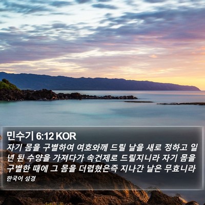 민수기 6:12 KOR Bible Verse Image